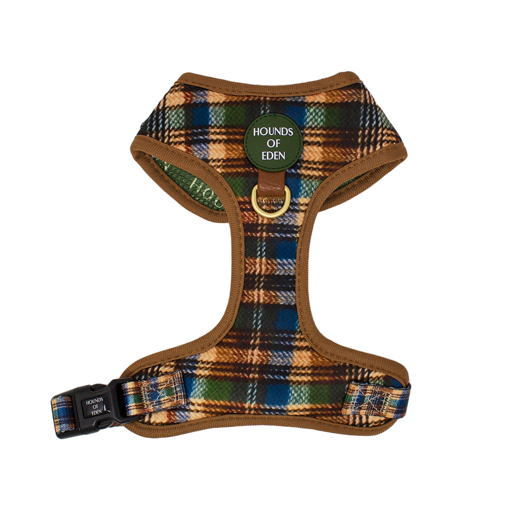 Oak Forest Plaid Dog Harness XXS XS
