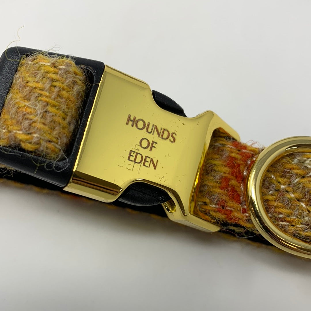 OUTLET-EXTRA SMALL 'HONEY' HARRIS TWEED DOG COLLAR-0126