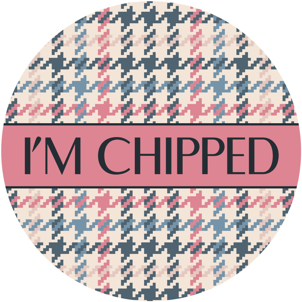 Pink Houndstooth - Pet Tag