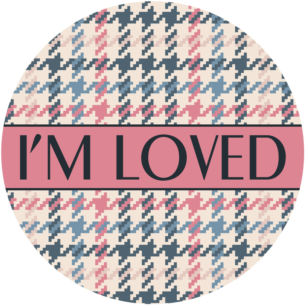 Pink Houndstooth - Pet Tag