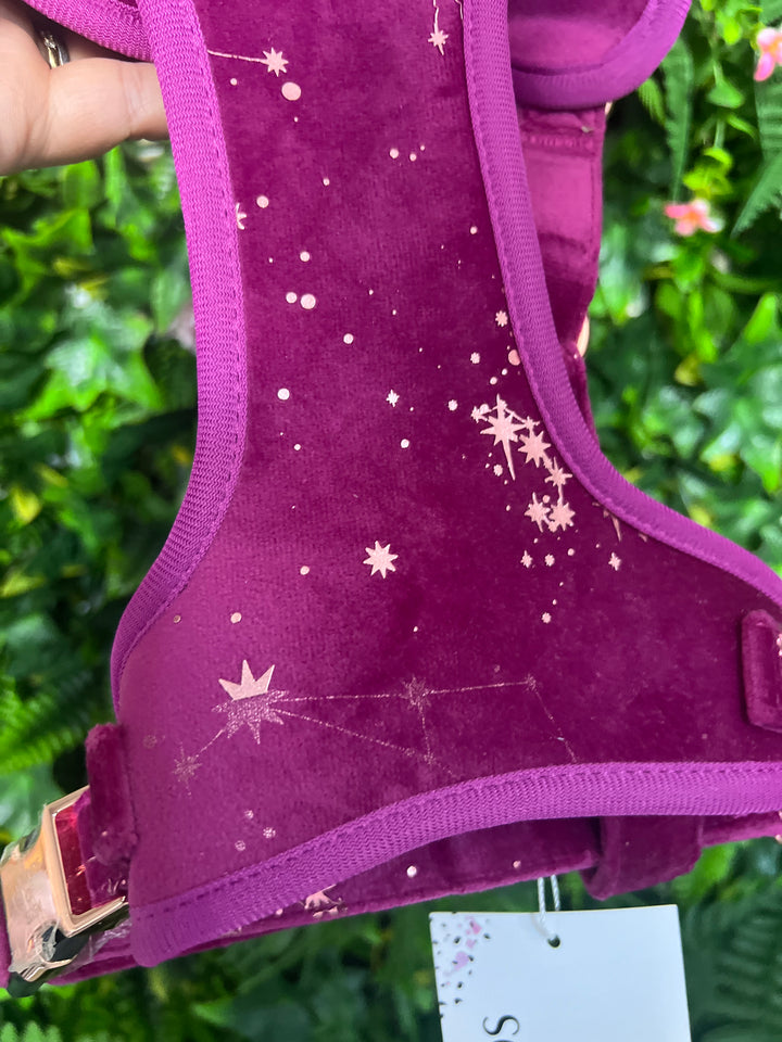OUTLET- Magenta Sky Velvet & Rose Gold Harness Medium