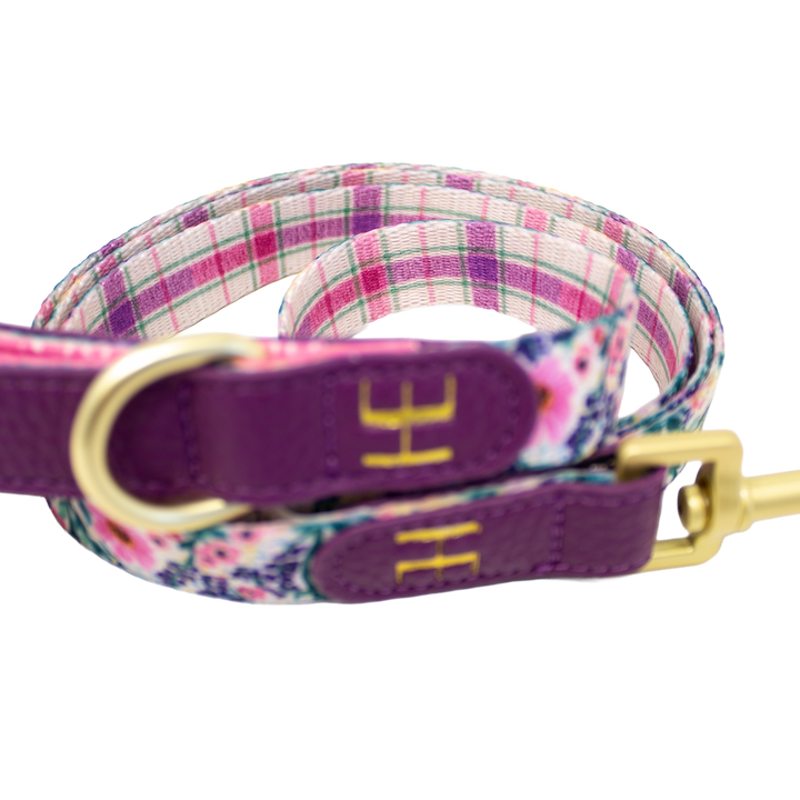 Patchy’s Plum Petals - Dog Collar + ID Tag Holder