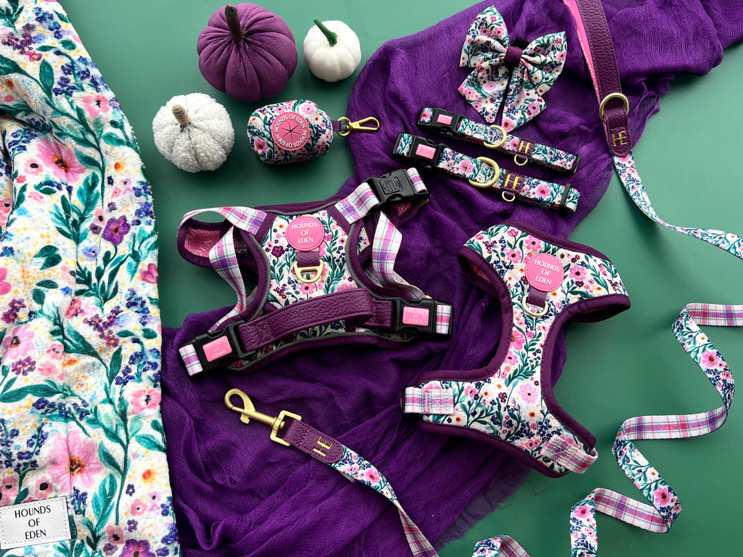 Patchy’s Plum Petals - Dog Sailor Bow Tie