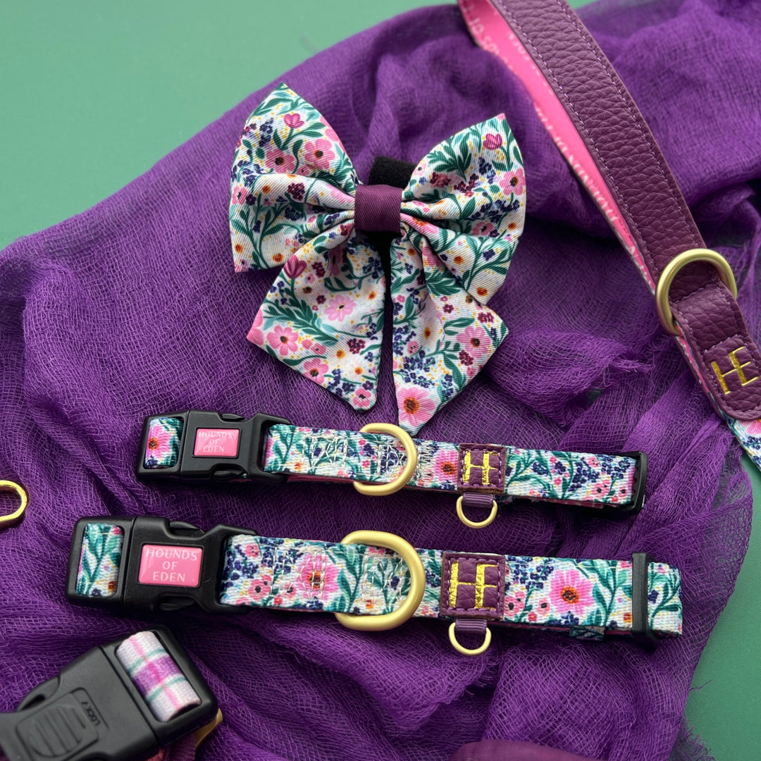 Patchy’s Plum Petals - Dog Sailor Bow Tie