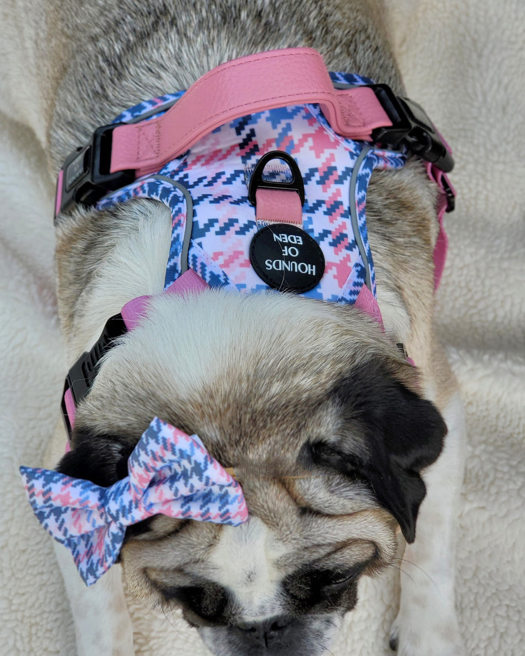 Pink Houndstooth Dog Supaw Strong Lite™ Harness (XS-XL)