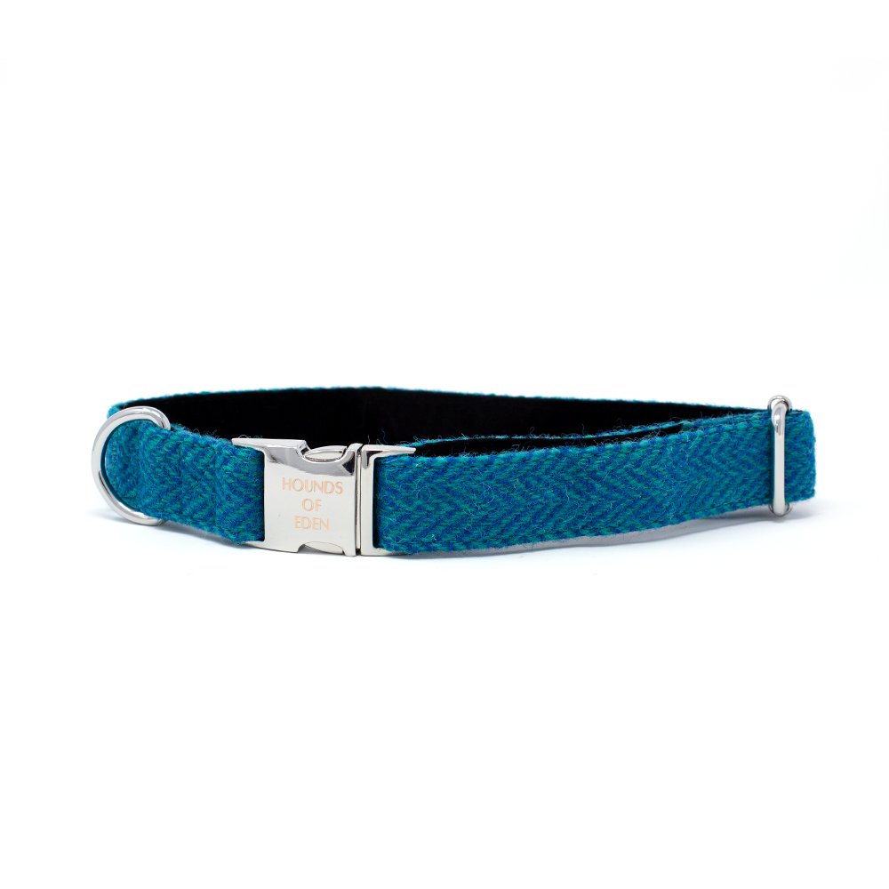 'Bruce' - Blue & Teal Herringbone Dog Harness
