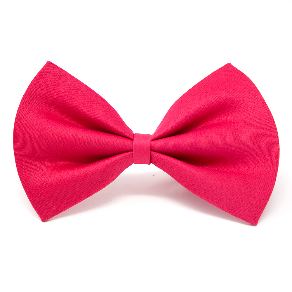 Hot Pink Satin Dog Bow Tie
