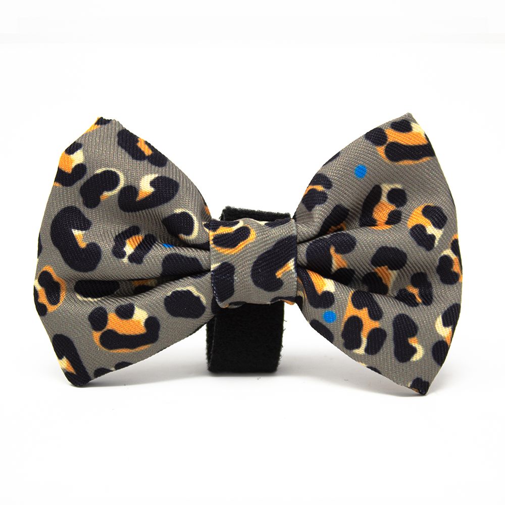Steel Leopard Bow Tie