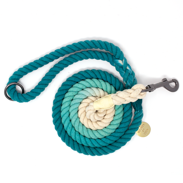 Ombre Turquoise & Teal Cotton Rope Dog Lead