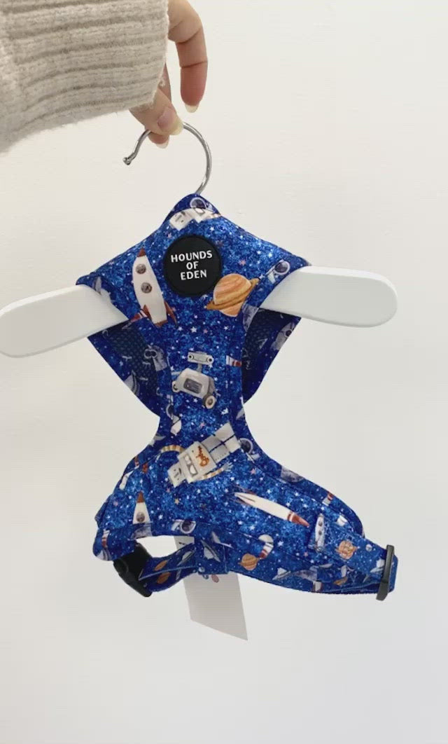 'Space Out' - Starlight Blue Space Pattern Dog Harness