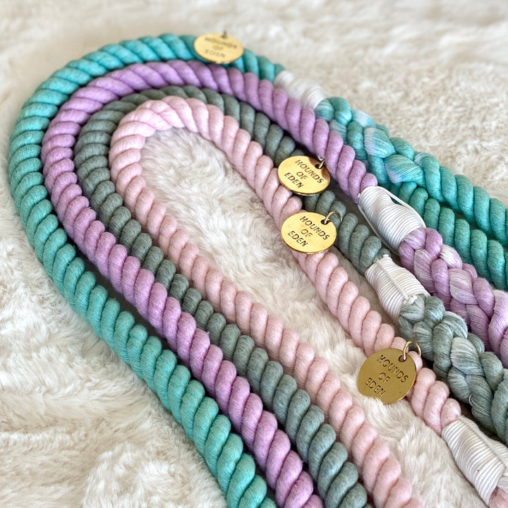 Lilac Dreams - Lilac Cotton Rope Lead - Rose Gold Hardware