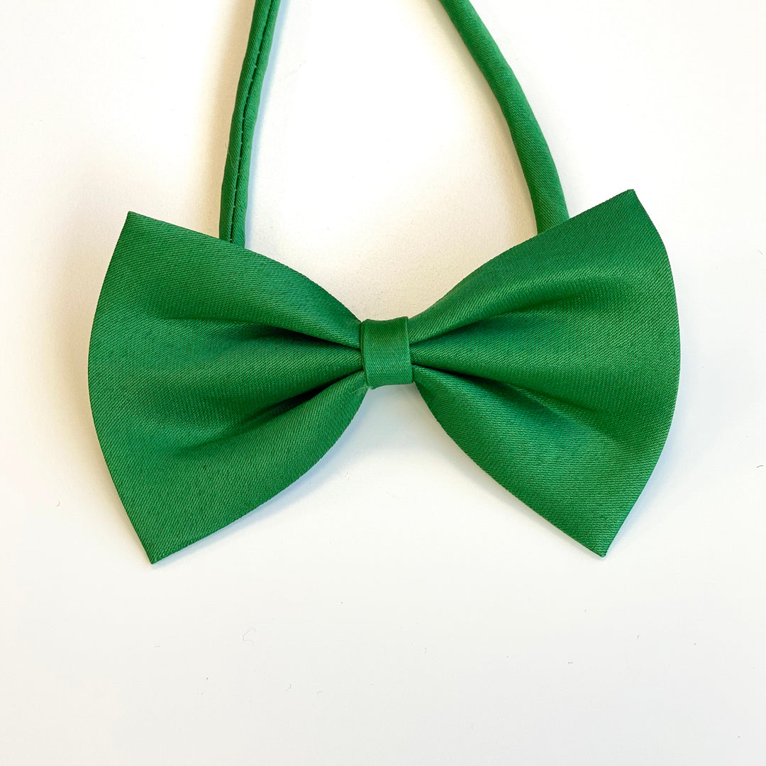 Green Satin Dog Bow Tie