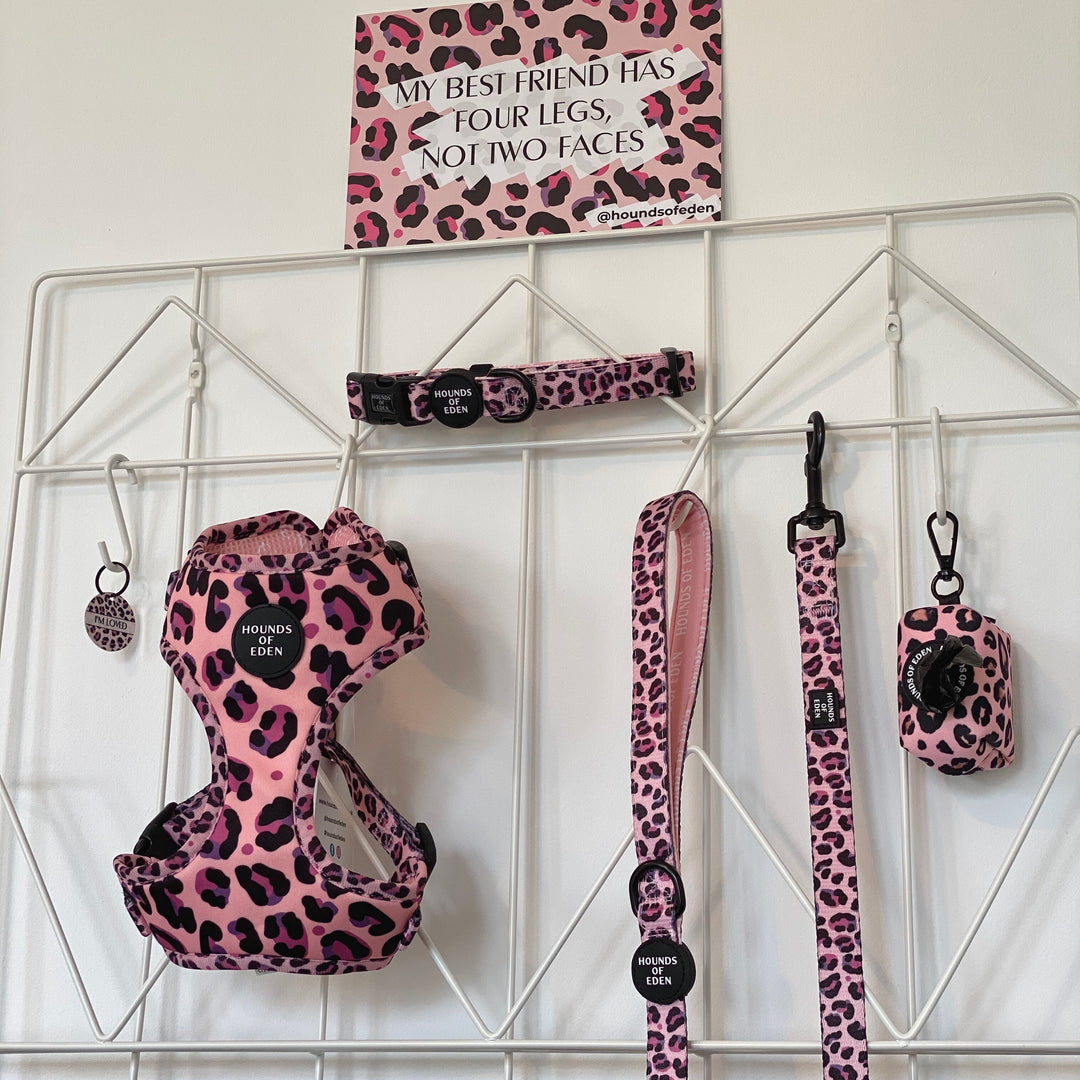 'Blushing Leopard' - Pink Poop/Treat Bag Holder