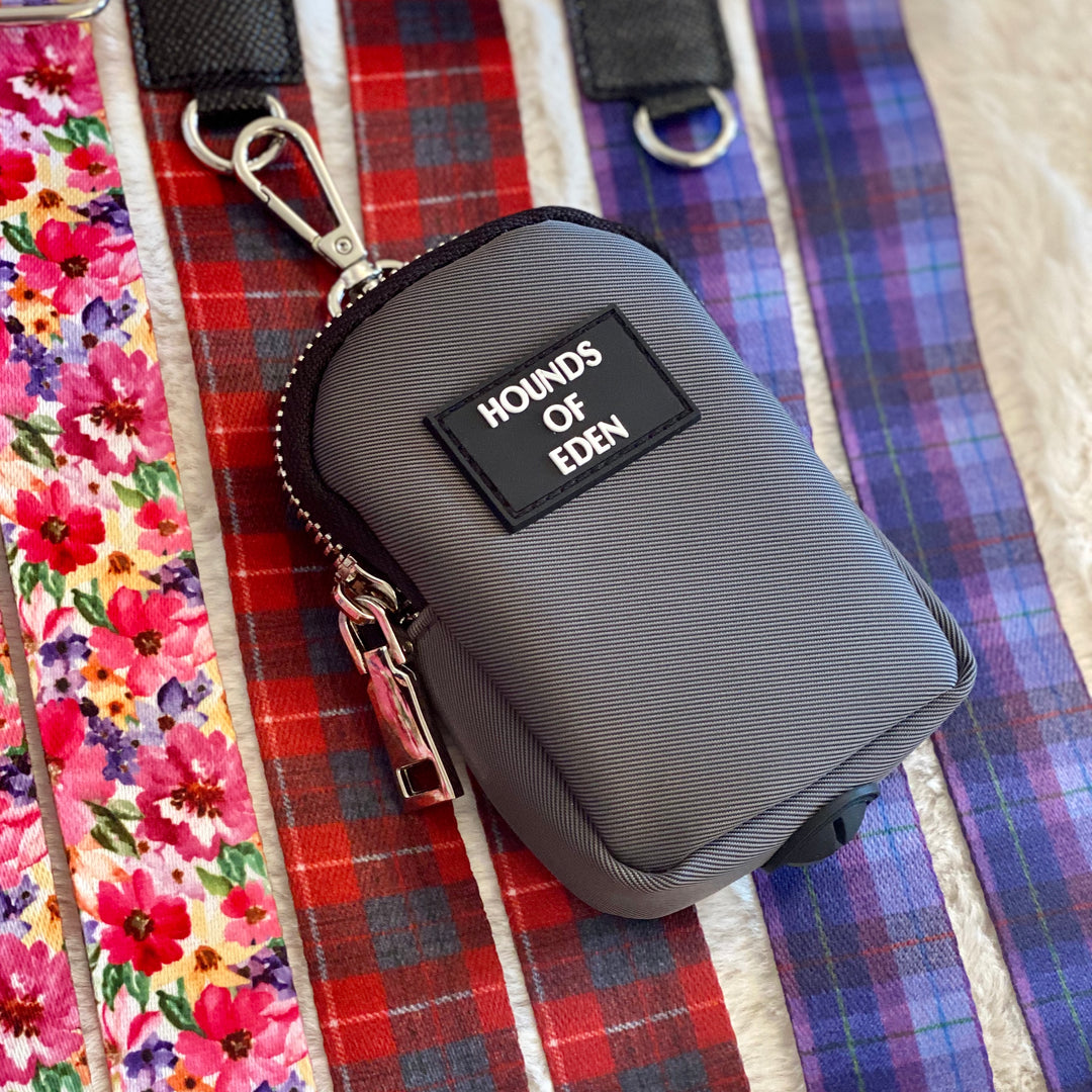 Clip on Dog Treat poop Bag Pouch Grey - Main Image